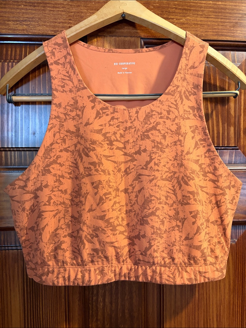 REI Co-op "Take Your Time" Bra Top Burnt Orange sz L